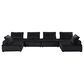 HOMLUX Anna 6-Piece Stationary Sectional Sofa in Black Velvet, , large