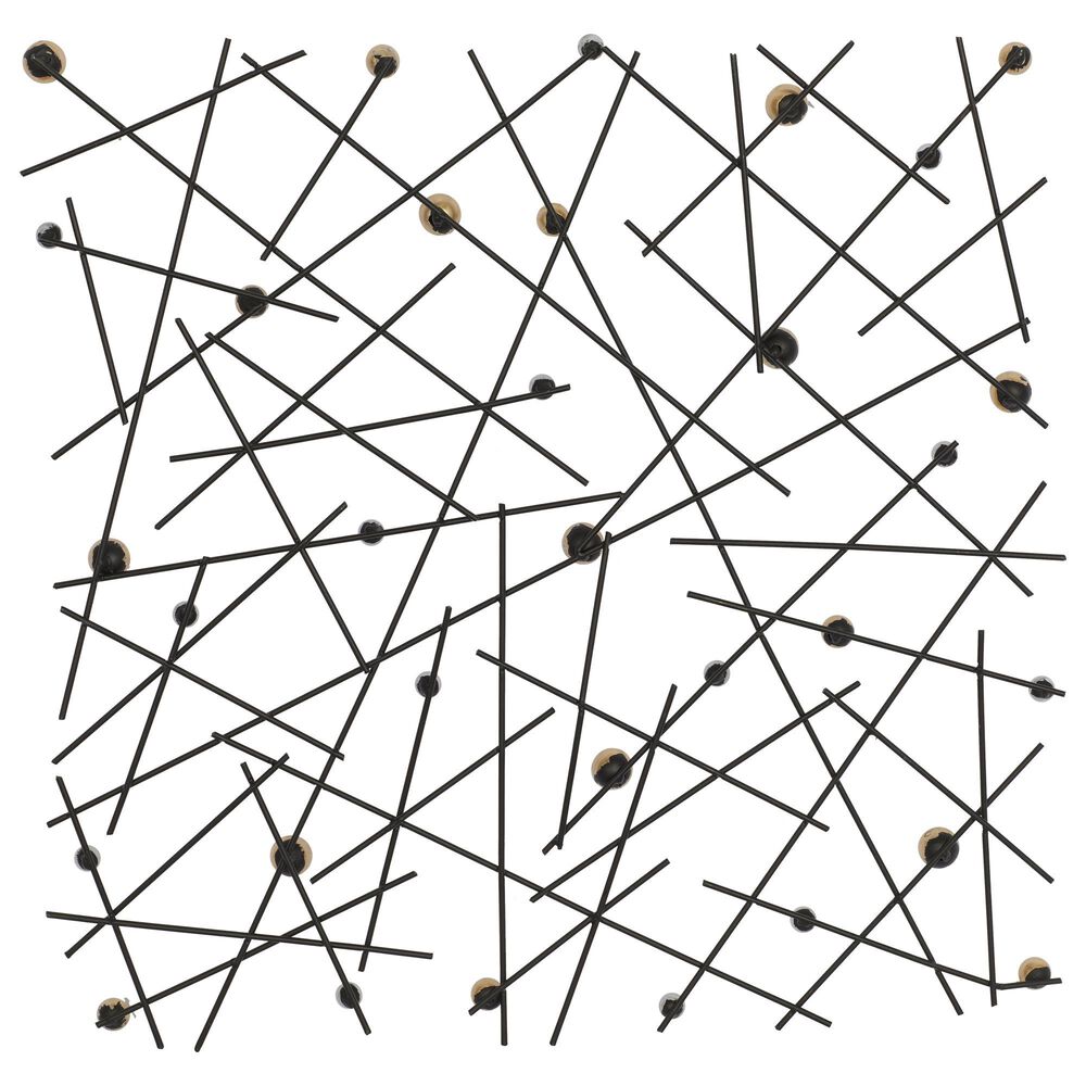 Maple and Jade 24&quot; Square Metal Wall Decor Black, Bronze and Silver, , large