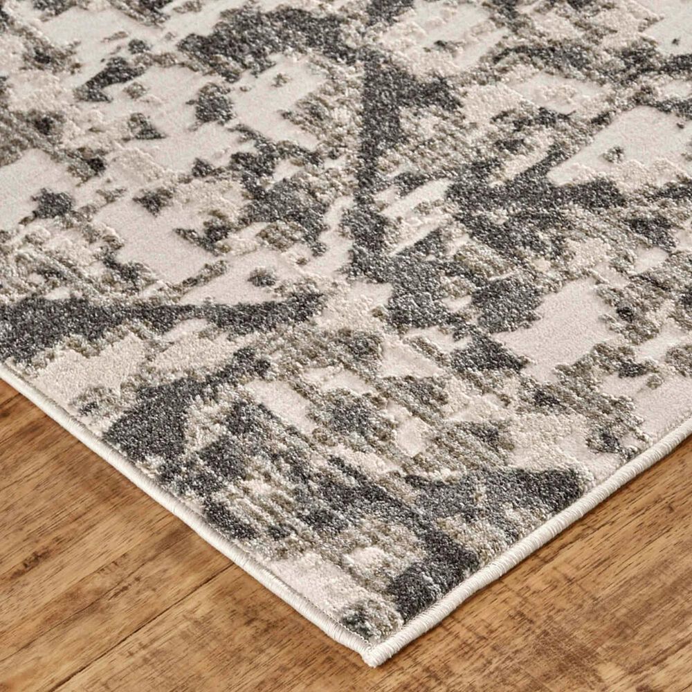 Feizy 3876F Kano Gray / Ivory 2&#39;2&quot; x 3&#39; Area Rug, , large