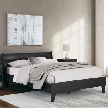 Ashley Socalle Queen Platform Bed in Matte Black, , large