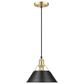 Golden Lighting Orwell 1-Light Medium Pendant with Matte Black Shade in Brushed Champagne Bronze, , large