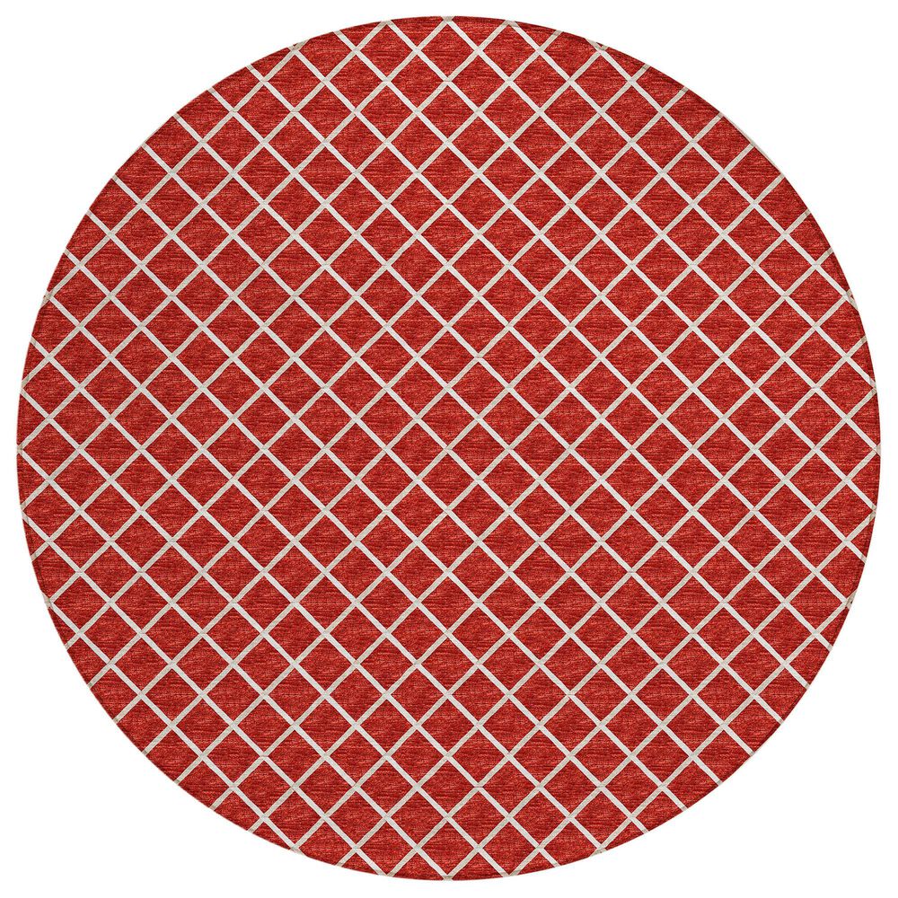 Dalyn Rug Company York 8" Round Red Indoor/Outdoor Area Rug, , large