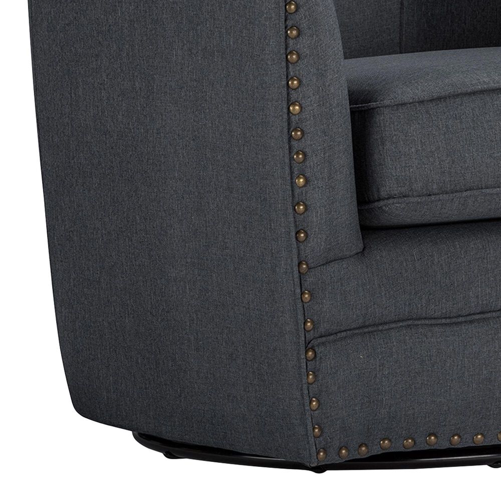 Baxton Studio Porter Swivel Chair in Grey, , large