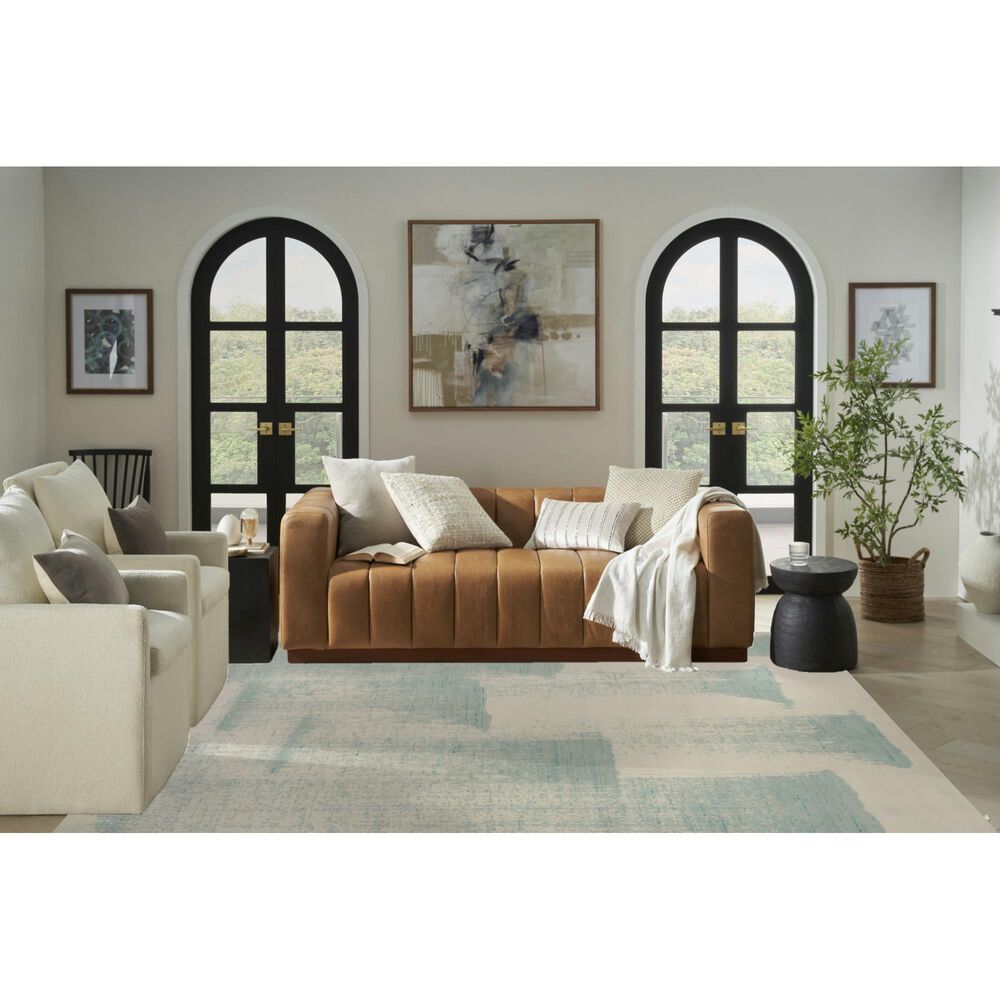 Nourison Harmony 7&#39;9&quot; x 9&#39;9&quot; Ivory and Aqua Area Rug, , large