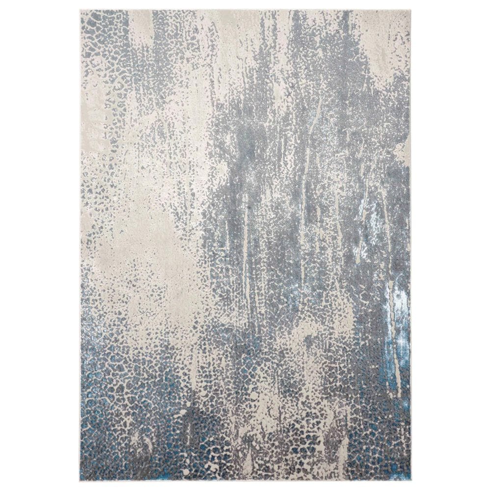 Feizy Azure 3401F 3"11" x 6" Gray and Blue Area Rug, , large