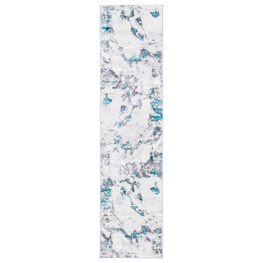 Safavieh Amelia 2' x 8' Grey and Turquoise Area Rug, , large