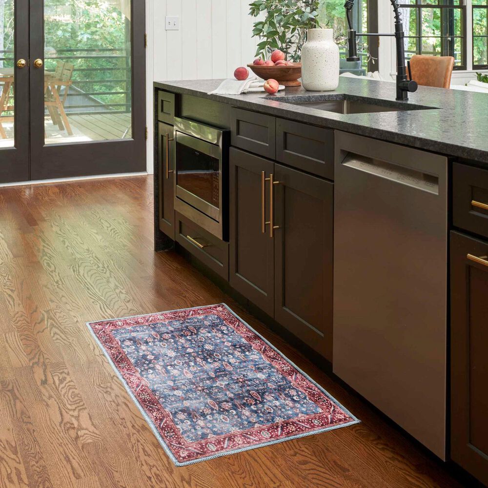 Nourison Grand Washables 2&#39; x 4&#39; Blue Brick Area Rug, , large