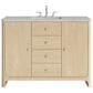 James Martin Vanities Gracyn 48" Single Bathroom Vanity in Coastal Driftwood with 3 cm Victorian Silver Quartz Top, Rectangular Sink and FreePower Wireless Charger, , large