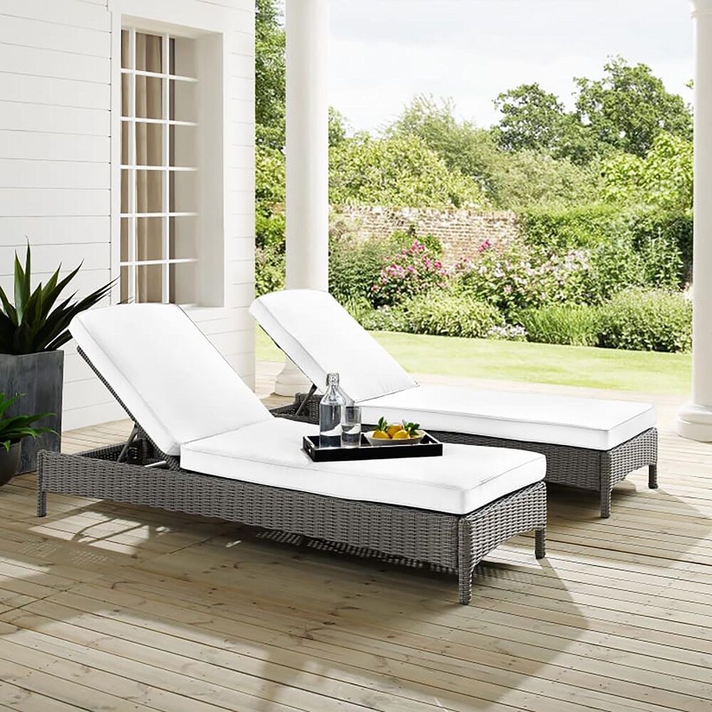 Crosley Furniture Bradenton Patio Chaise Lounge in Gray Nebraska