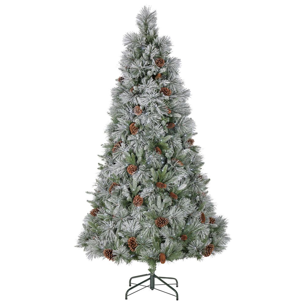 The Gerson Company 5&#39; Pre-Lit Lightly Snowbell Pine Christmas Tree in Green, , large