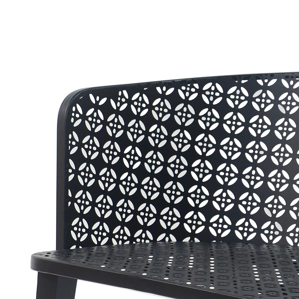 Hearth and Haven Milan Outdoor Dining Chair in Black (Set of 2), , large