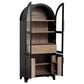 HOMLUX HOMLUX 71" Tall Arched Kitchen Pantry Cabinet with Door Shelves, Farmhouse Kitchen Storage Cabinet with Open & Adjustable Shelves, Hidden Drawer & Glass Door, Cupboard for Kitchen, Dining Room, Black, , large