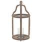Maple and Jade Beaded Decorative Indoor/Outdoor Candle Lantern in Washed Brown and Clear, , large