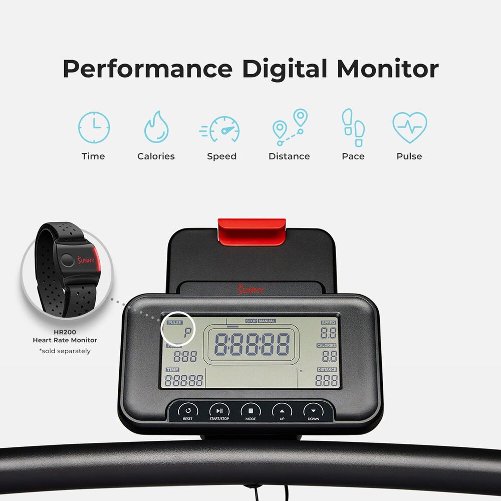 Sunny Health &amp; Fitness Smart Ultra Manual Folding Treadmill in Black and Red, , large