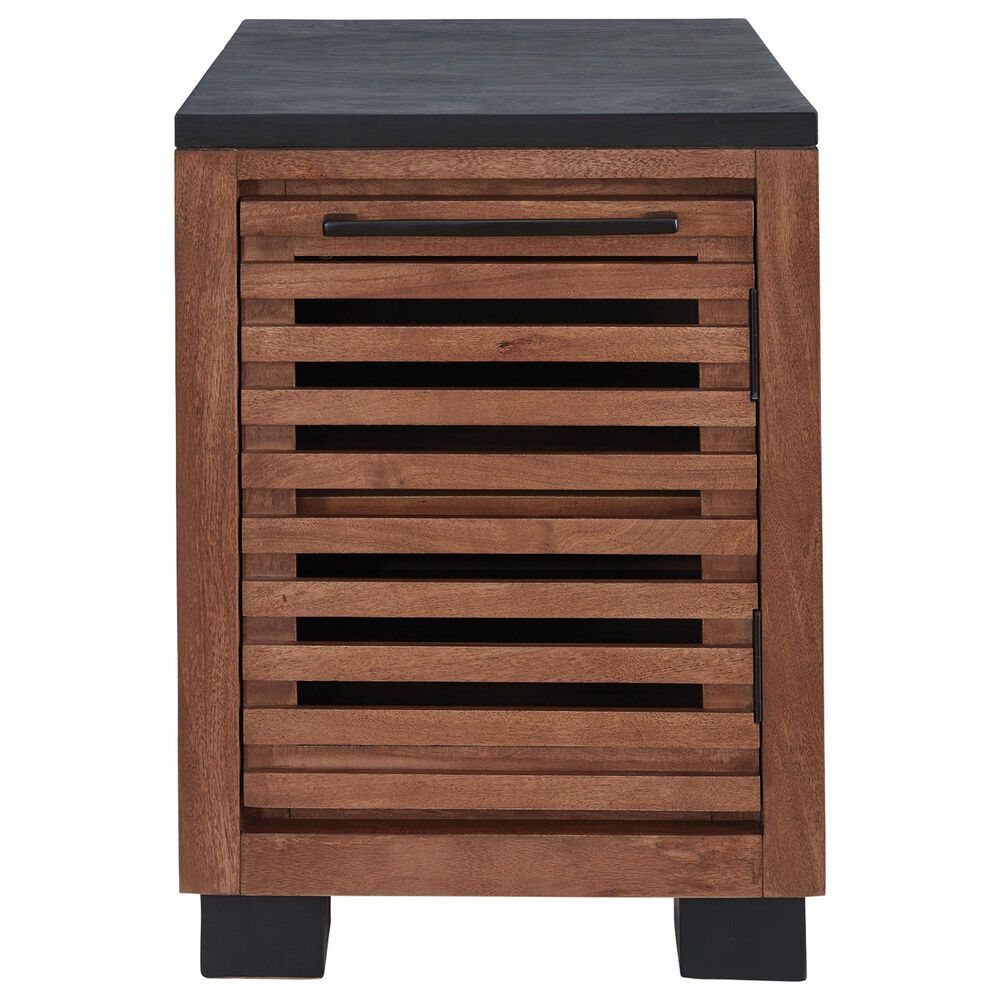 Ashley Kallari Chair Side End Table in Warm Brown and Matte Black, , large