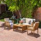 Hearth and Haven 4-Piece Outdoor Chat Set with Grey Frame in Cream, , large