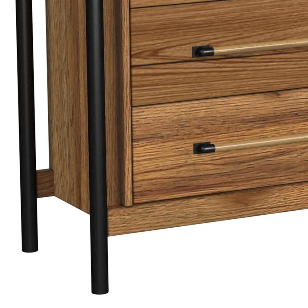 Hawthorne Furniture Norcross 6-Drawer Dresser in Hickory and Black, , large