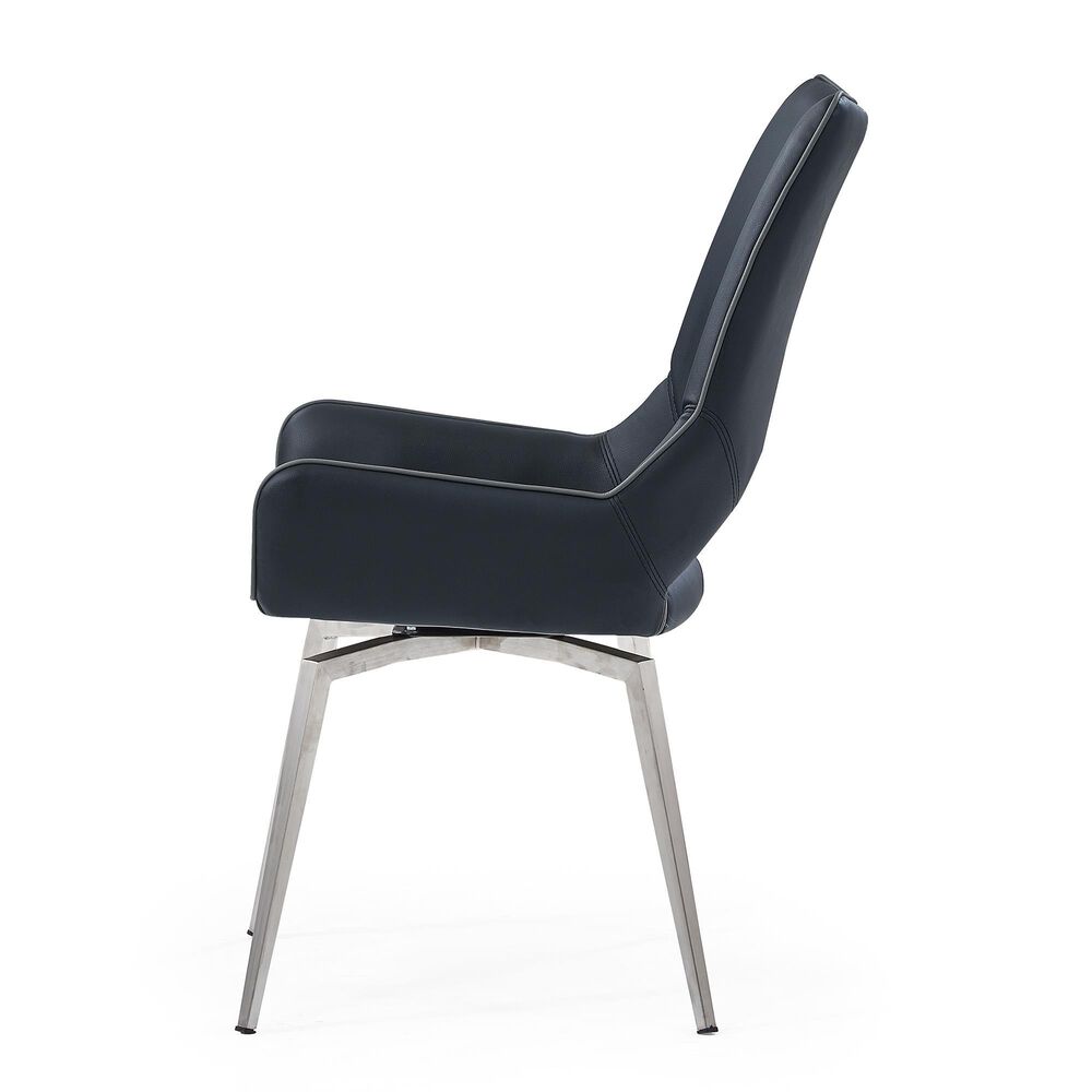 Global Furniture USA Swivel Dining Chair in Black, , large