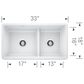 Blanco Precis Reversible 1-3/4 Double Bowl Kitchen Sink with Low Divide in White, , large