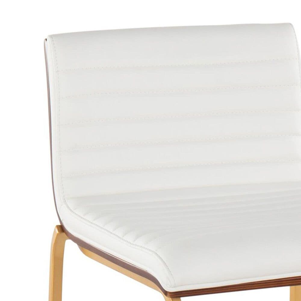 LumiSource Mason Mara Barstool with White Cushion in Gold and Walnut (Set of 2), , large