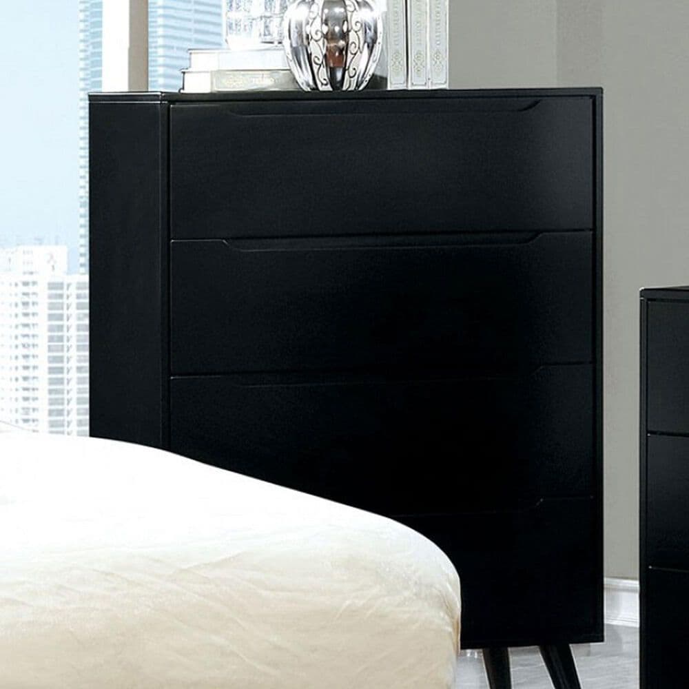 Furniture of America Lennart 4-Drawer Chest in Black, , large