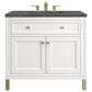 James Martin Vanities Chicago 36" Single Bathroom Vanity in Glossy White with 3 cm Parisien Bleu Quartz Top and Rectangular Sink, , large