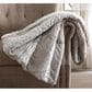 Pem America Snow Leopard Fur Filled Throw with Gift Box in Neutral, , large