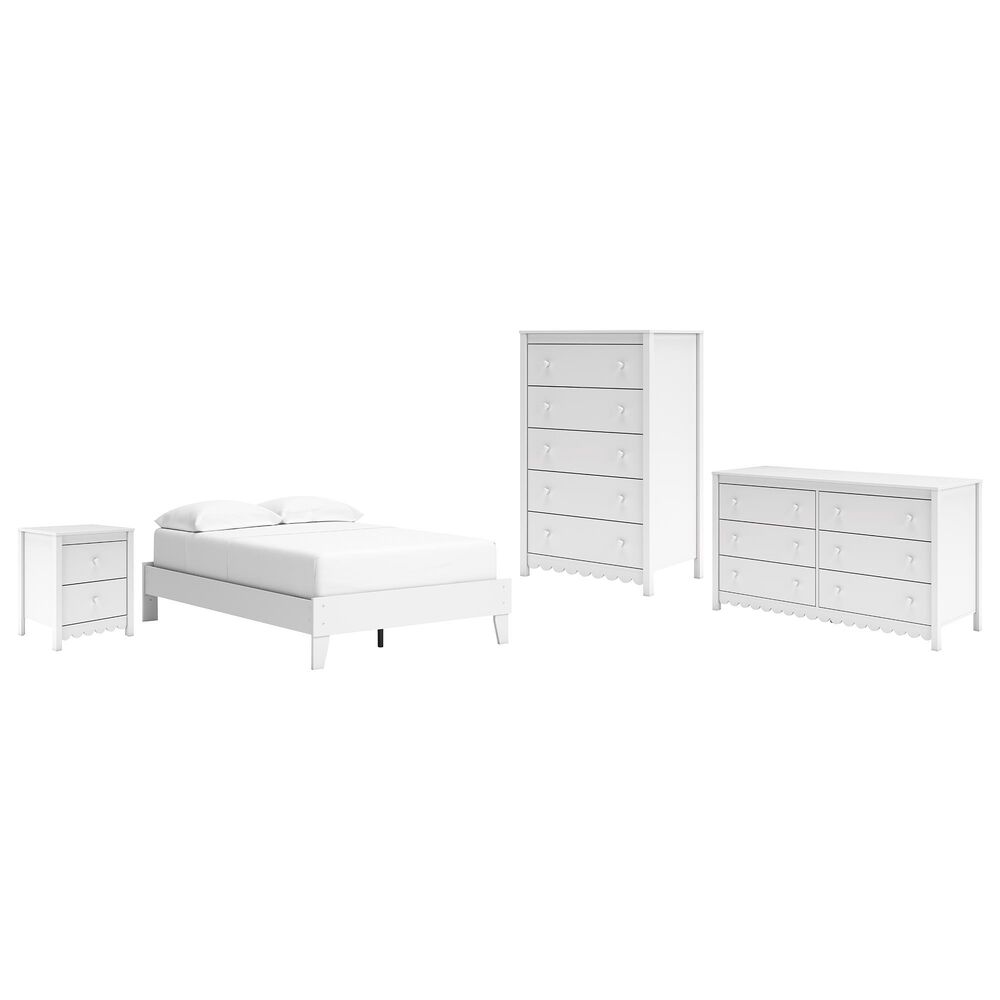 Ashley 4-Piece Full Bedroom Set in White, , large