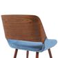 Armen Living Panda Side Chair with Blue Upholstery in Walnut, , large