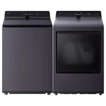 LG 5.3 Cu. Ft. Top Load Washer and 7.3 Cu. Ft. Gas Dryer with AI Sensing in Matte Black, , large