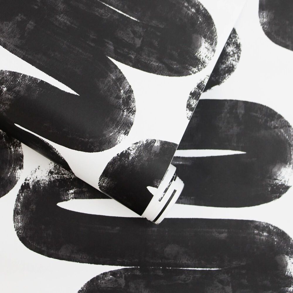Tempaper Bobby Berk Wiggle Room White & Black Peel and Stick Wallpaper |  Nebraska Furniture Mart