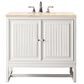 James Martin Vanities Athens 36" Single Bathroom Vanity in Glossy White with 3 cm Carrara White Marble Top and Rectangular Sink, , large