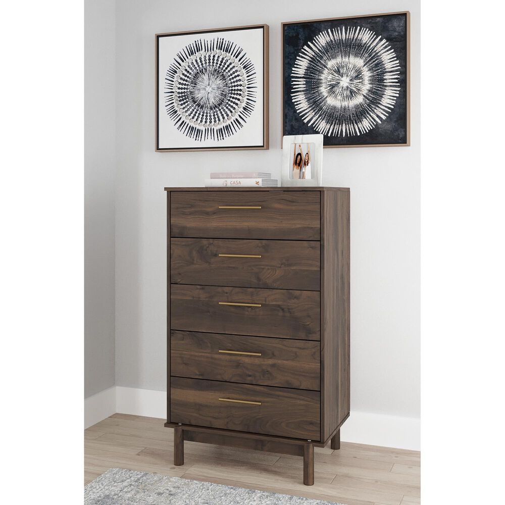 Ashley Calverson 5-Drawer Chest in Mocha, , large