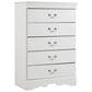 Ashley Anarasia 5 Drawer Chest in White, , large