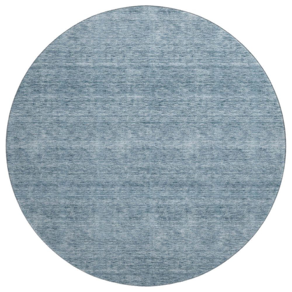 Dalyn Rug Company Soft Essentials Solid Denim 8" Round Indoor/Outdoor Area Rug, , large