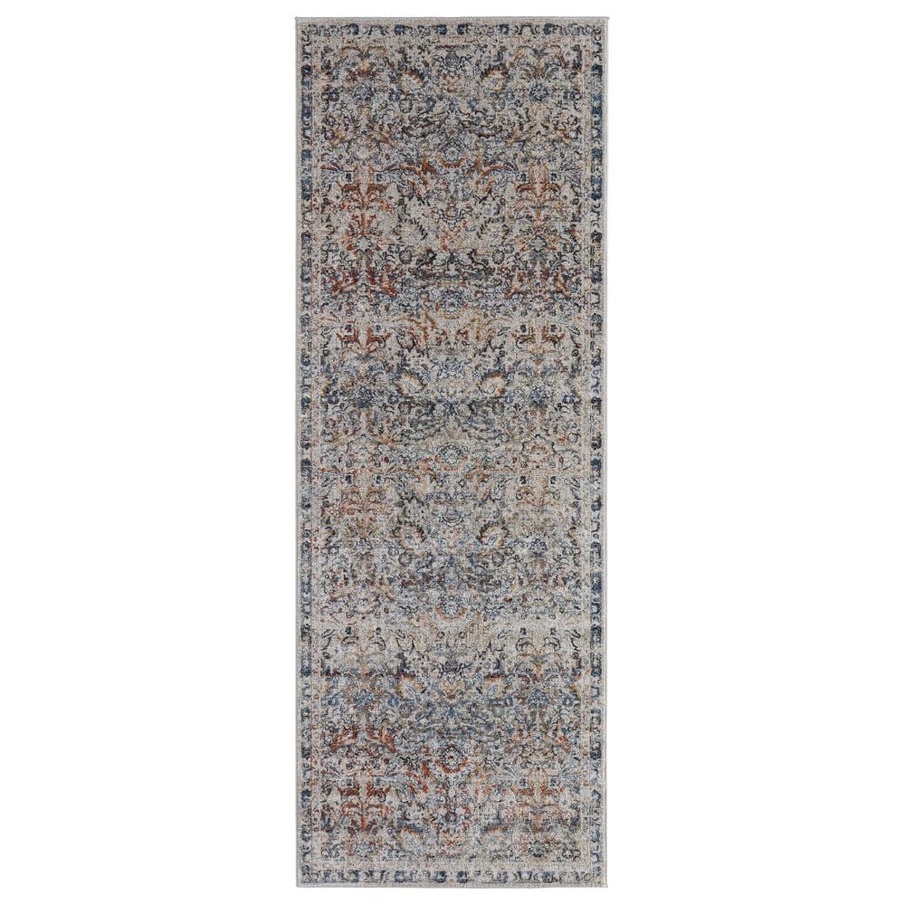 Feizy Kaia 3" x 10" Blue and Multicolor Runner, , large