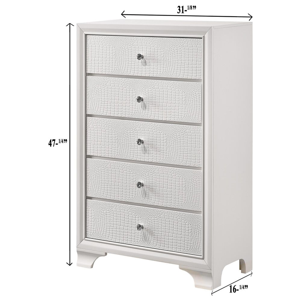 Crown Mark Lyssa 5-Drawer Chest in Frost, , large