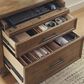 Riva Ridge Hensley 3-Piece Executive Desk with Door Bookcase and Combo File Set in Honey, , large