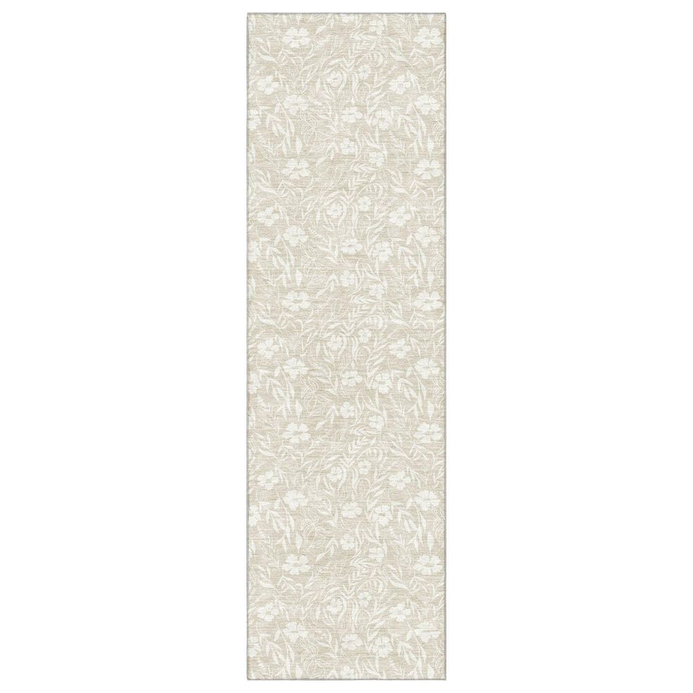 Dalyn Rug Company Soft Essentials Floral Beige 2"3" x 7"6" Indoor/Outdoor Runner, , large