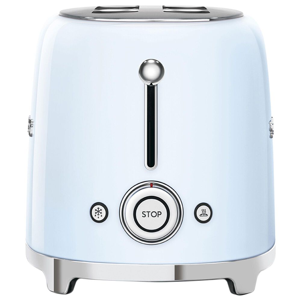 SMEG 4-Slice Retro Style Toaster in Pastel Blue and Stainless Steel, , large