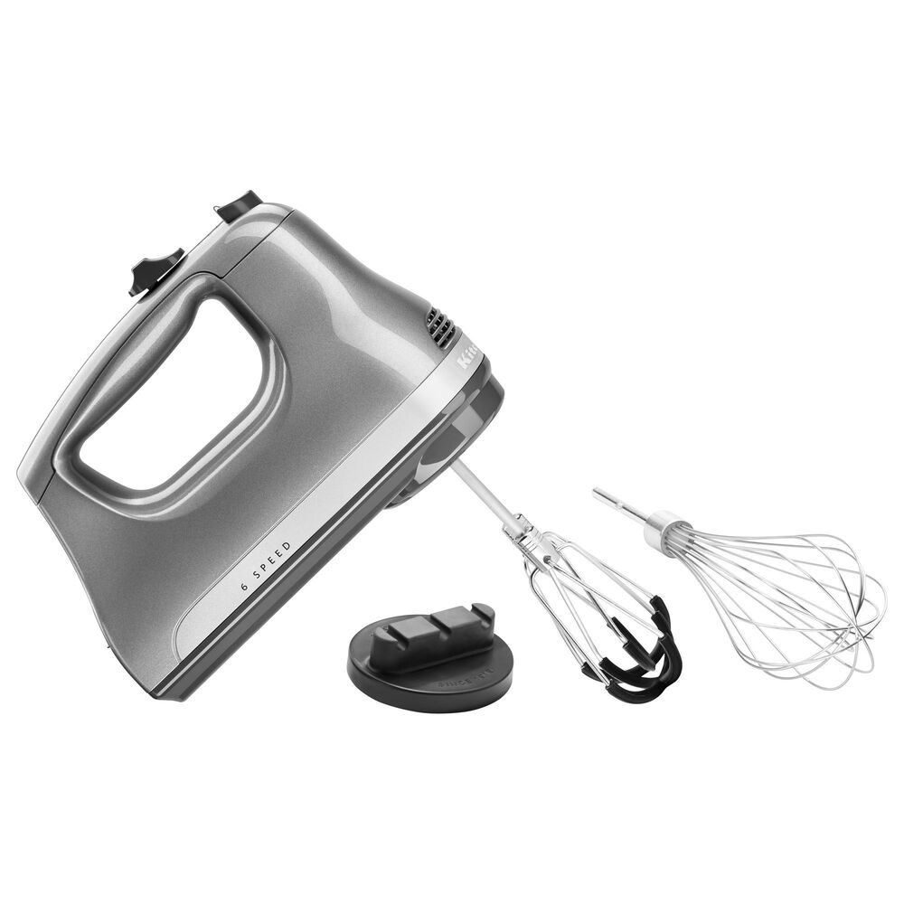 KitchenAid 8" 6-Speed Hand Mixer in Contour Silver, , large
