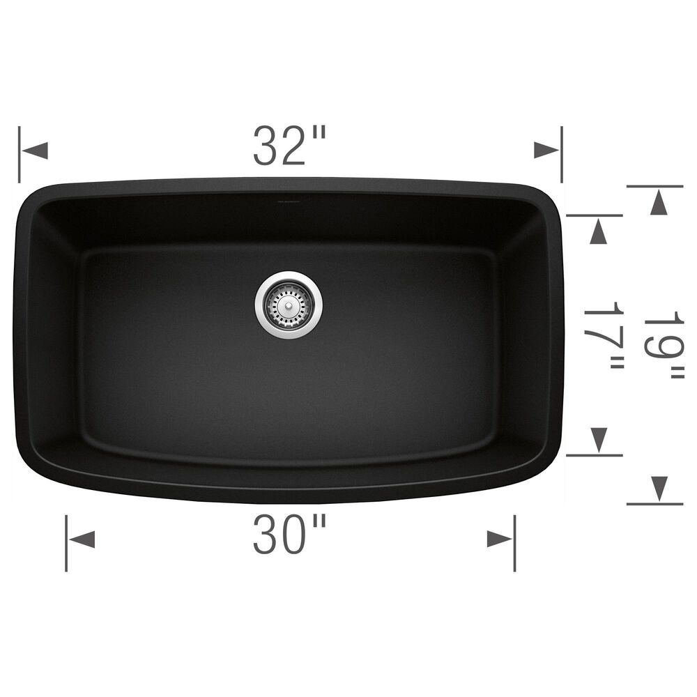 Blanco Valea Super Single Sink in Coal Black, , large