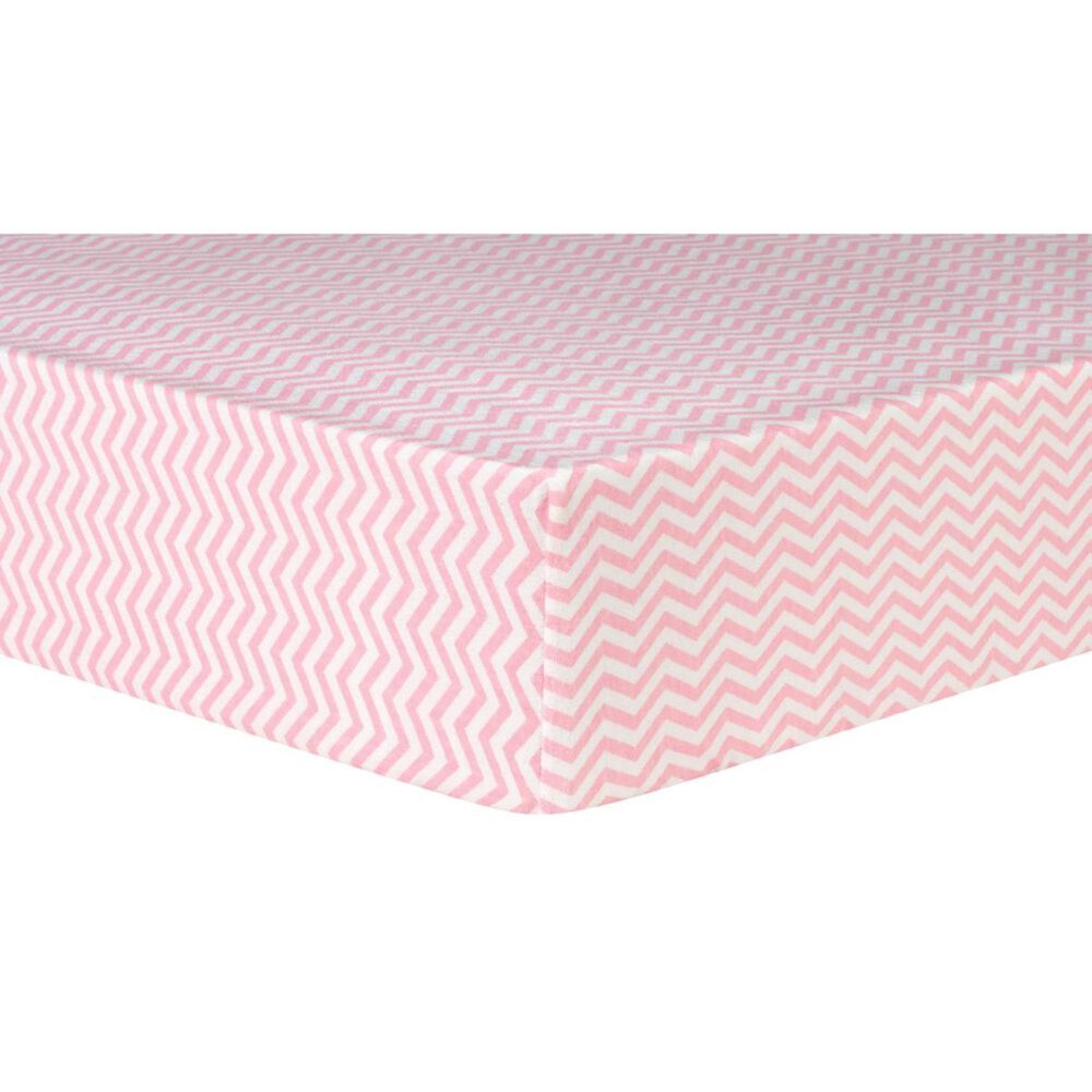 Trend Lab LLC Pink Chevron Deluxe Flannel Fitted Crib Sheet, , large