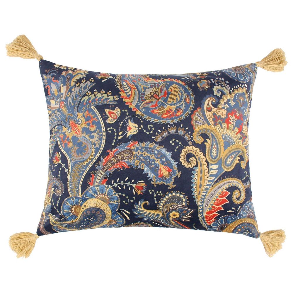 Levtex Calabria 14" x 18" Paisley Tassel Lumbar Throw Pillow in Gold, Red, Tan, Blue and Navy, , large