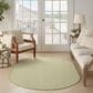 Nourison Courtyard Ivory and Green 5" x 8" Oval Indoor/Outdoor Area Rug, , large