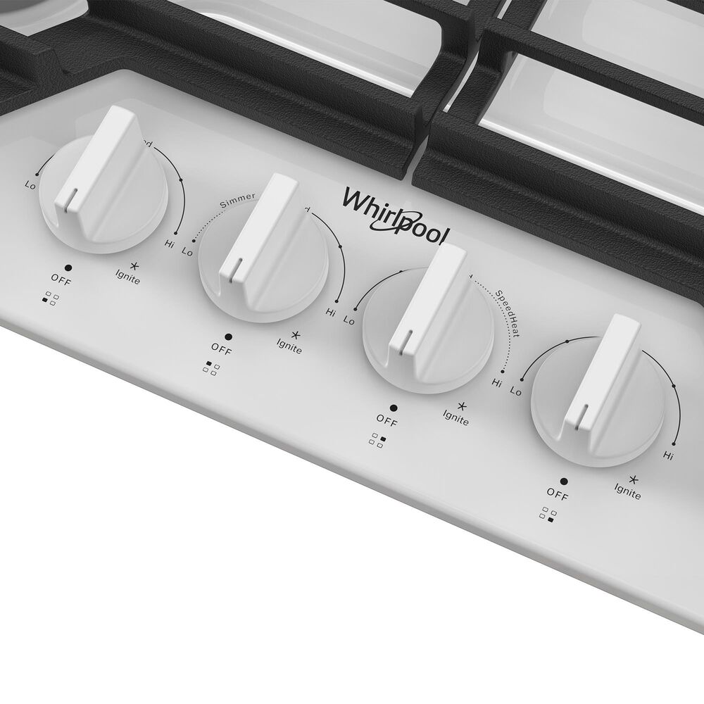 Whirlpool 30&quot; Gas Cooktop with 4 Burner in White, , large
