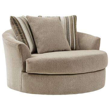 Ashley Linenhause Oversized Swivel Accent Chair in Dune, , large