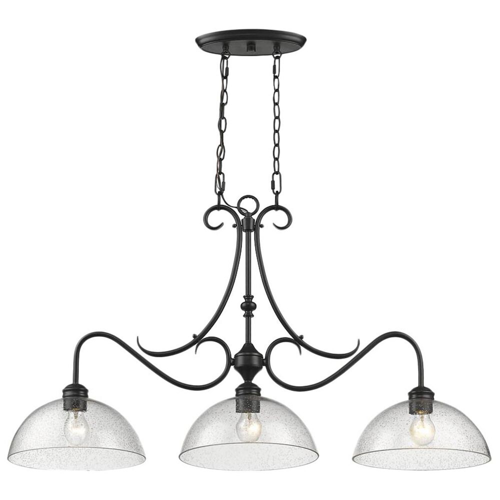 Golden Lighting Parrish Linear Pendant in Black with Seeded Glass, , large