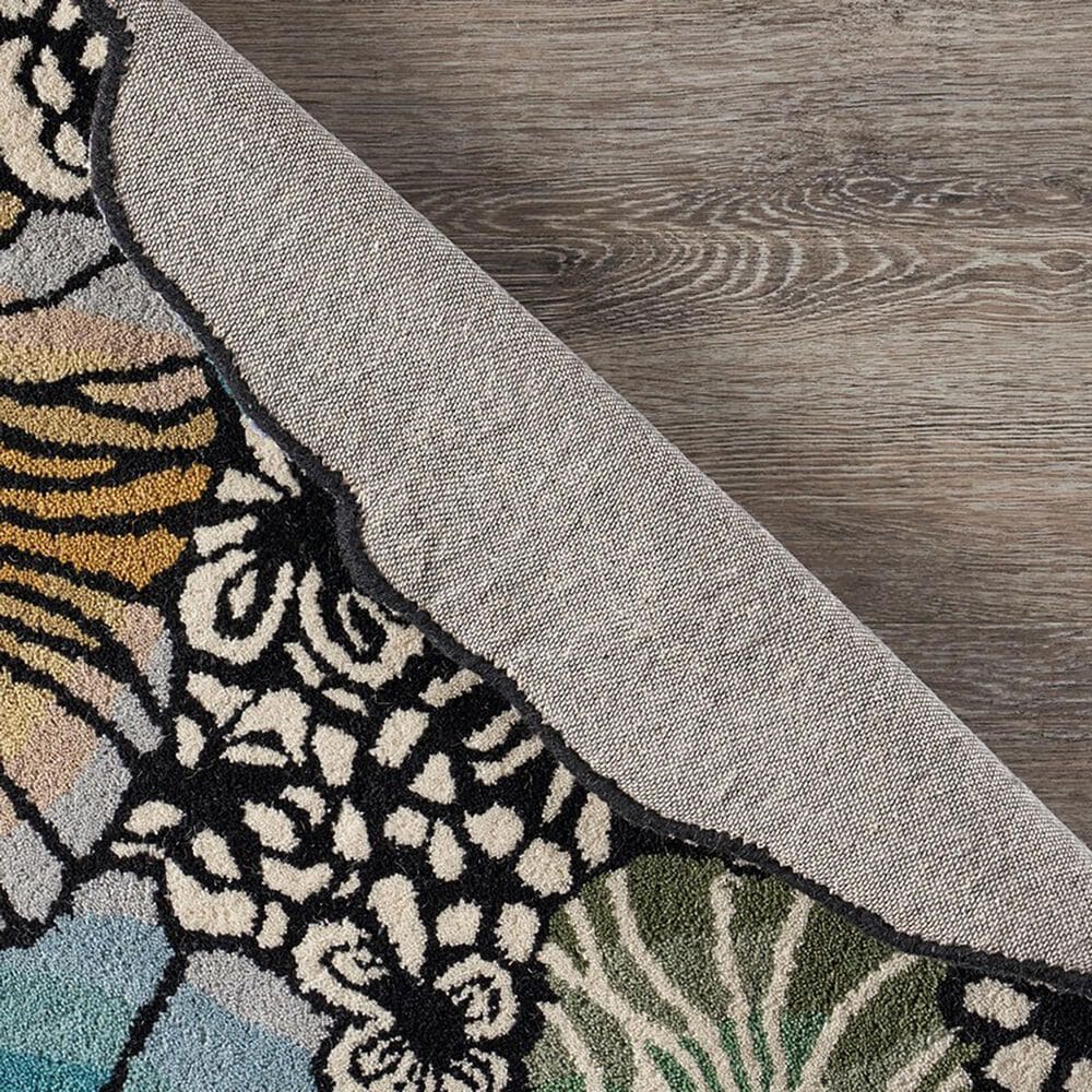 L&amp;R Resources Sinuous Winter Blossoms 6&#39; Scalloped Multicolor Area Rug, , large