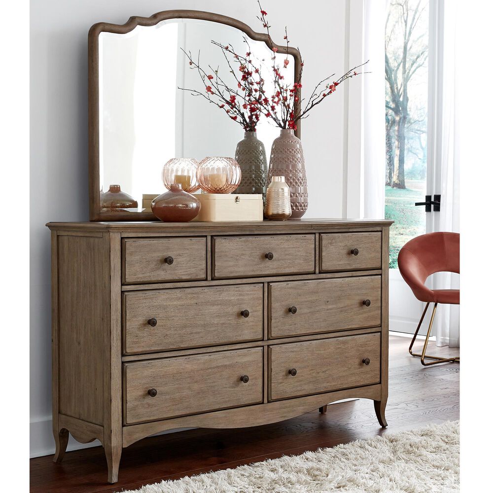 Riva Ridge Provence 7 Drawer Dresser with Mirror in Patine, , large
